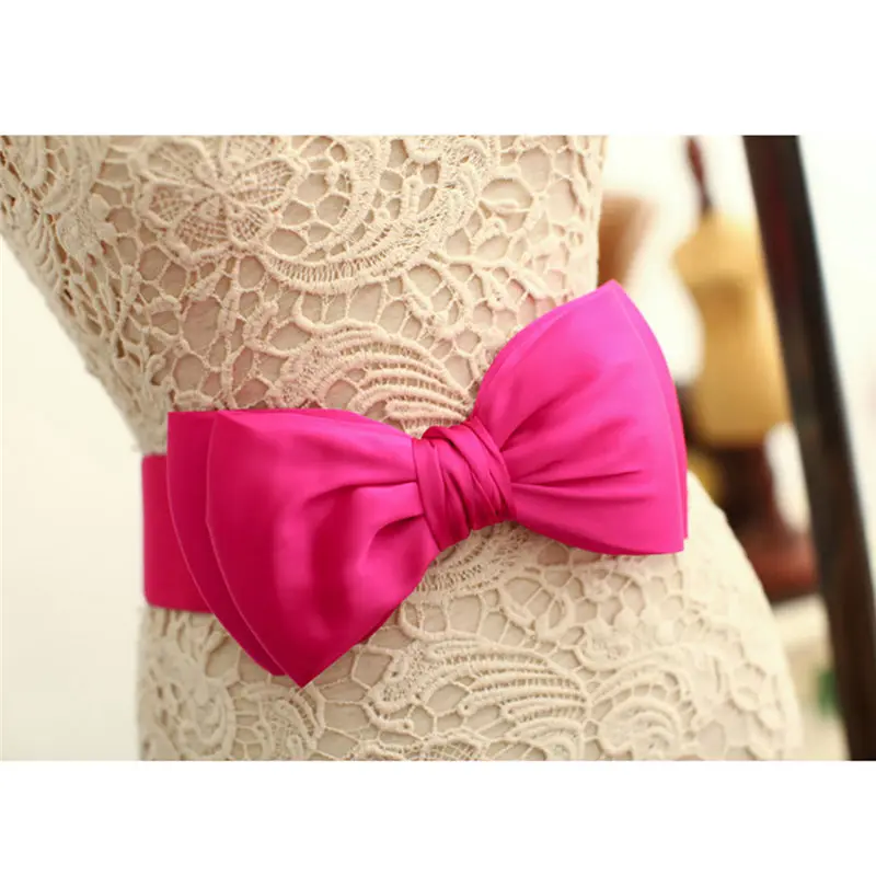 2019 bow-knot Women Fashion Bowknot Waistband Wide Elastic Stretch Waist Belt leather belts for women 40FE0120