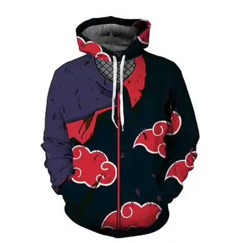

High Quality Large Size S-5XL 3D Hot NARUTO Akatsuki Itachi Hoodies Sweatshirt Cosplay Man Hoodies 3D Thin Sweatshirts Coat