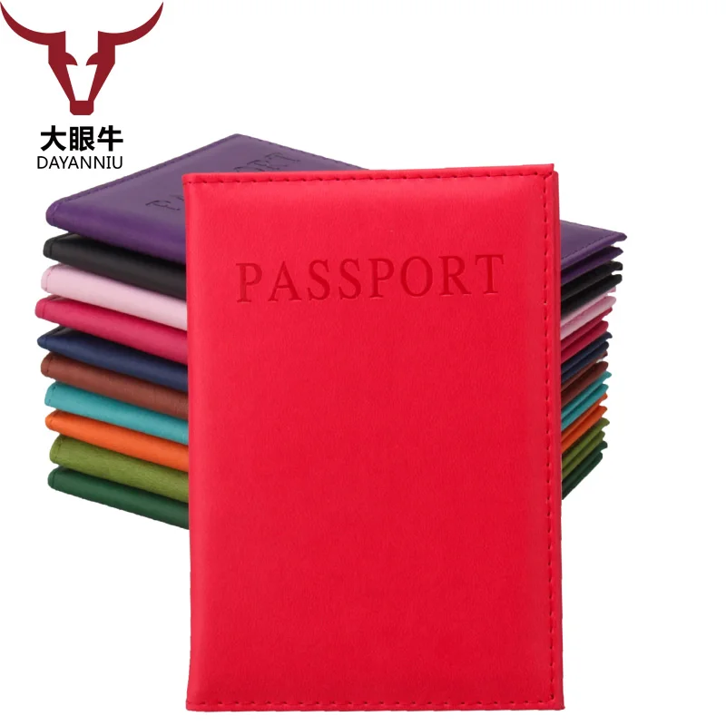 Artificial Leather Solid Candy Color Passport font b Holder b font Couple Models Women s Travel