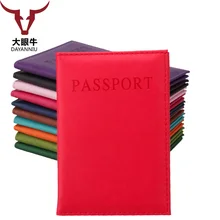Artificial Leather Solid Candy Color Passport font b Holder b font Couple Models Women s Travel