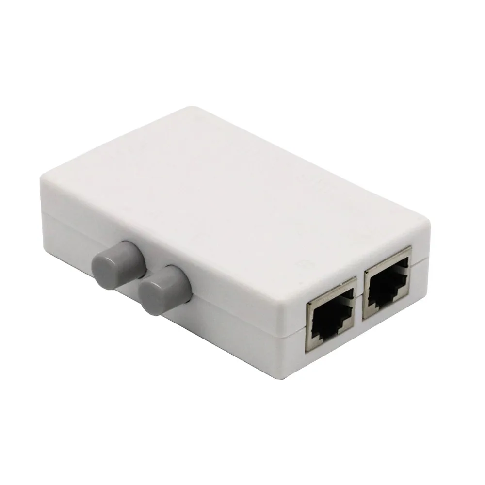 

Overmal Mini Portable Computer Accessories 2 Port AB Manual Network Sharing Switch Box 2In1/1In2 RJ45 Network/Ethernet #25