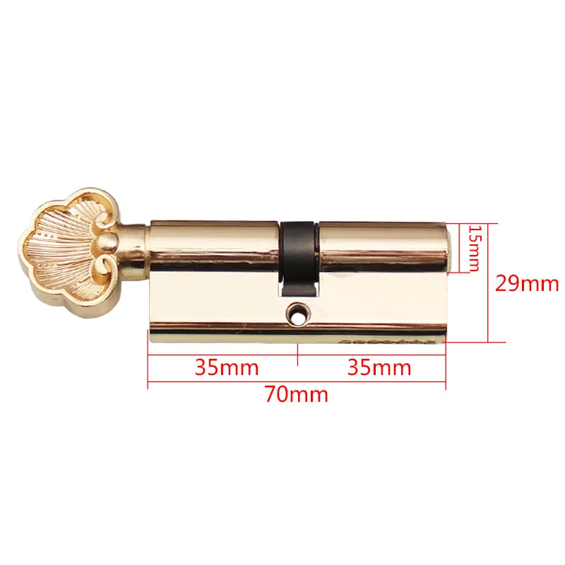 Gold Familiar Strands Commercial Core Interior Door Lock Cylinder Masses 70 MM Trees Crossroads Chains Head Brass