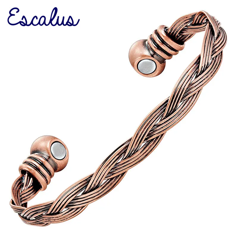 

Escalus Bio Energy Antique Copper Women Bangle Classic Magnetic Bracelet Healing Magnets Wristband Charm Supreme Quality
