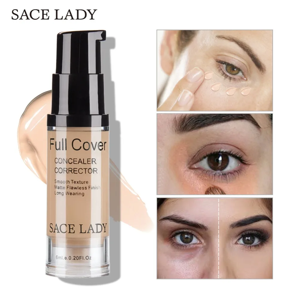 SACE LADY Professional Eye консилер макияж База 6 мл полное покрытие для глаз темный круг лица Жидкий корректор крем косметика - изображение