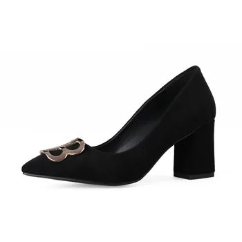 

2019 age season high fashion with shallow mouth pointed shoes female 33-43