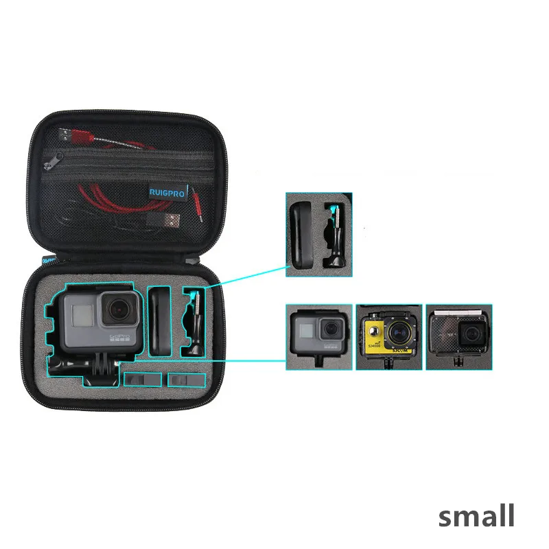 Переносная сумка для хранения, защитный чехол, коробка, 3 размера, сумка для GoPro Hero 8 7 6 5 4 3 Xiaomi YI Sjcam, аксессуары, сумка для камеры