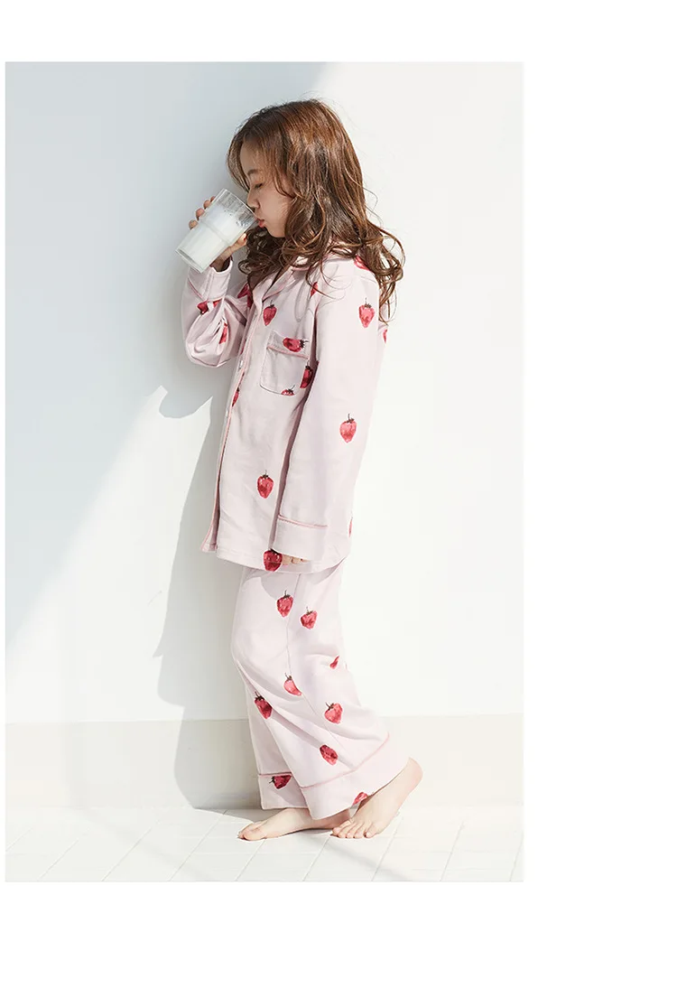 Новинка; одежда для сна из хлопка с длинными рукавами и принтом в японском стиле для маленьких девочек; сезон весна-осень; домашняя одежда для детей; ночная рубашка для подростков; 493