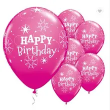 12 дюймов темно-розовый латексный вечерние шарик для дня рождения шары с принтами