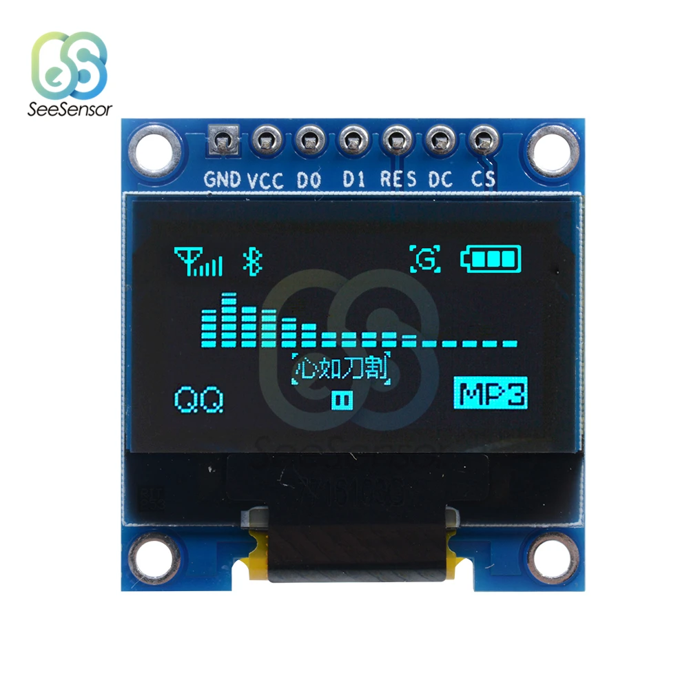 

0.96 inch IIC Serial Blue OLED Display Module 128X64 I2C SSD1306 Driver Chip 12864 LCD Screen Board 0.96" 7pin for Arduino