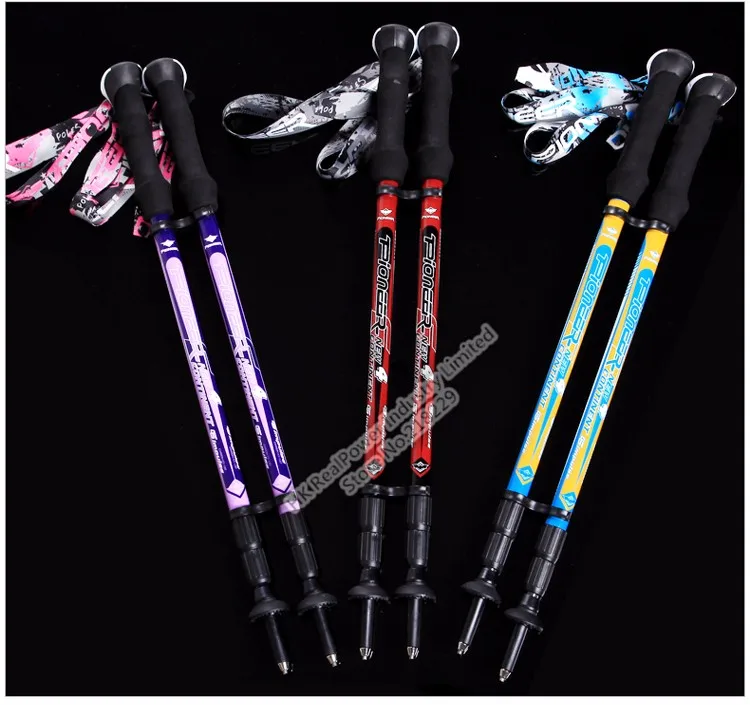 Fibra de Carbono Ultra-leve Bengala Caminhadas Alpenstock Ajustável Tiro Escalada Skiing Camping Trekking Pole Excursio 2 Esporte e Lazer