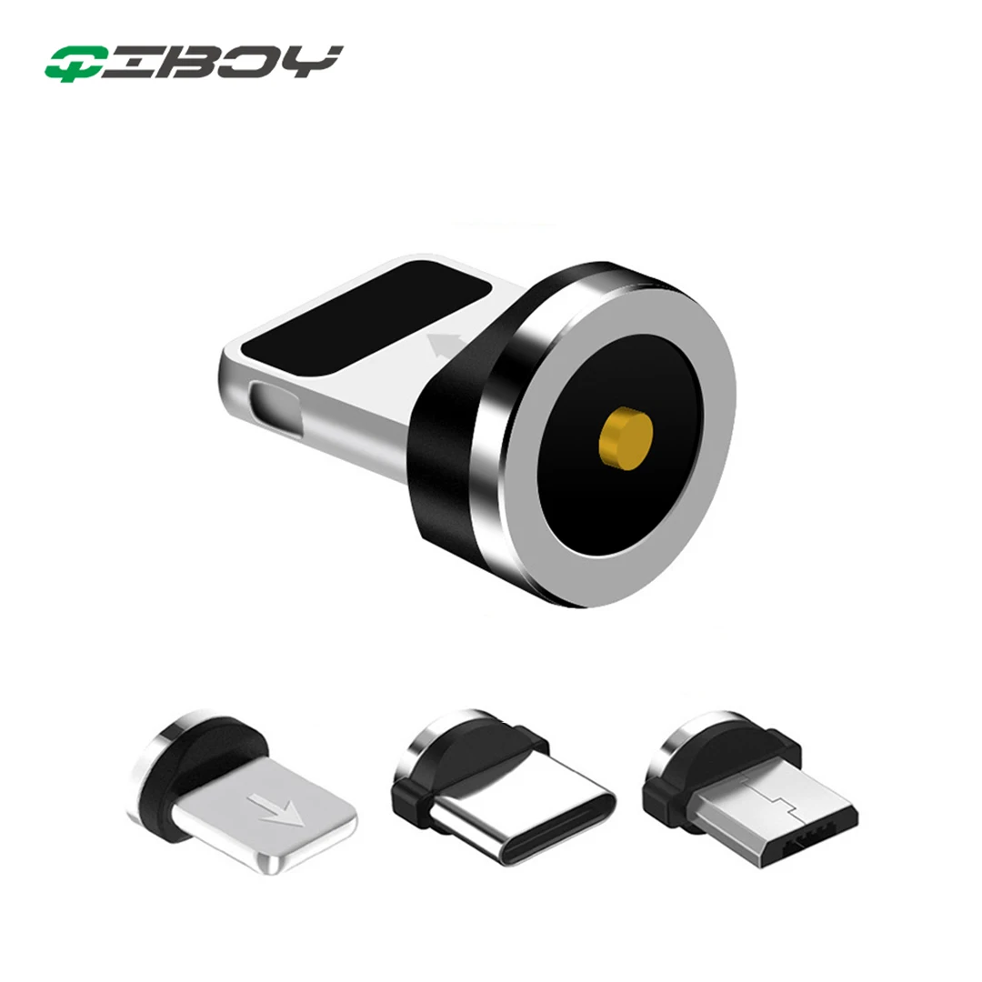 

Round Magnetic Cable Connector Plug Type C Micro USB Fast Charger Charging Cable Plug 8 pin 2.4A Quick Charging Plugs For iPhone