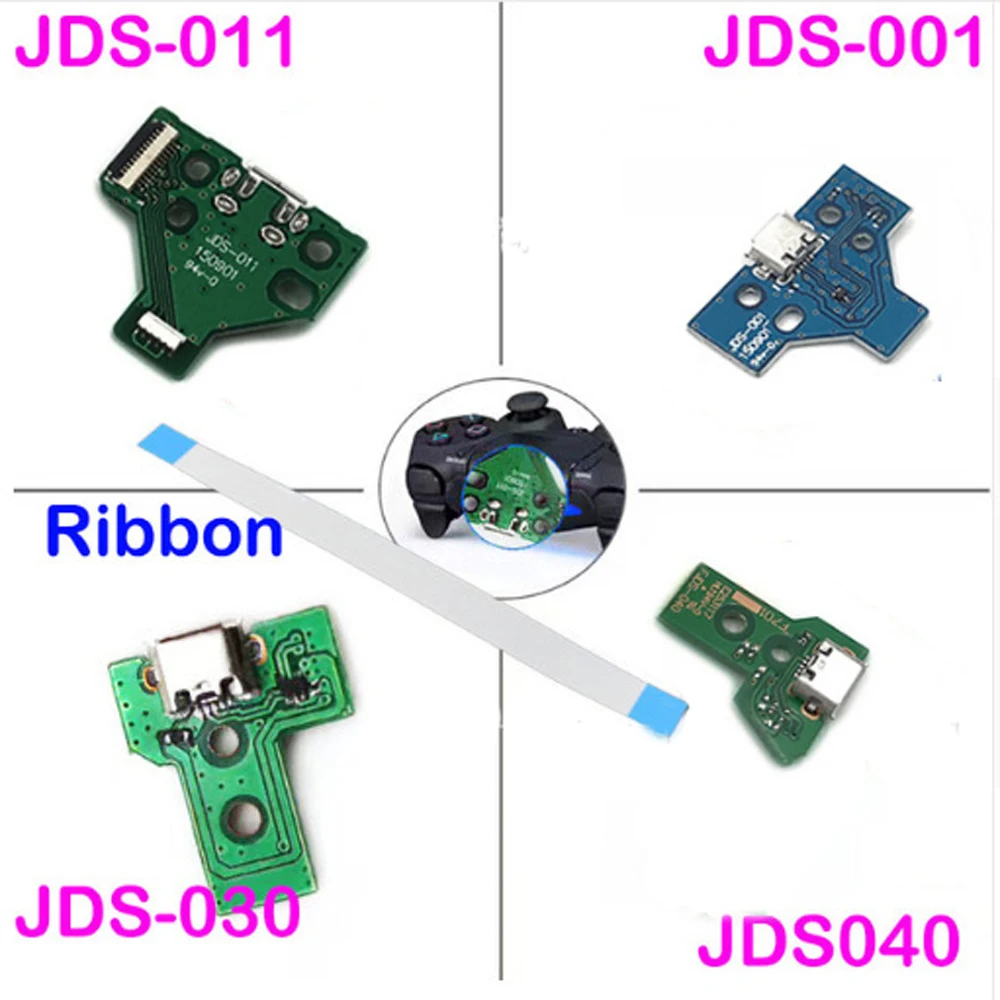 50 шт. в партии JDS-001 JDS-011 JDS-030 USB порт для зарядки плата + 12/14 pin ленточный кабель PS4