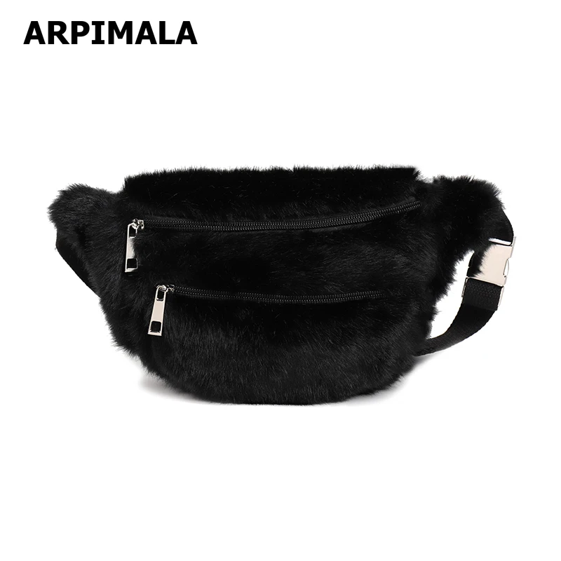 faux fur black bag