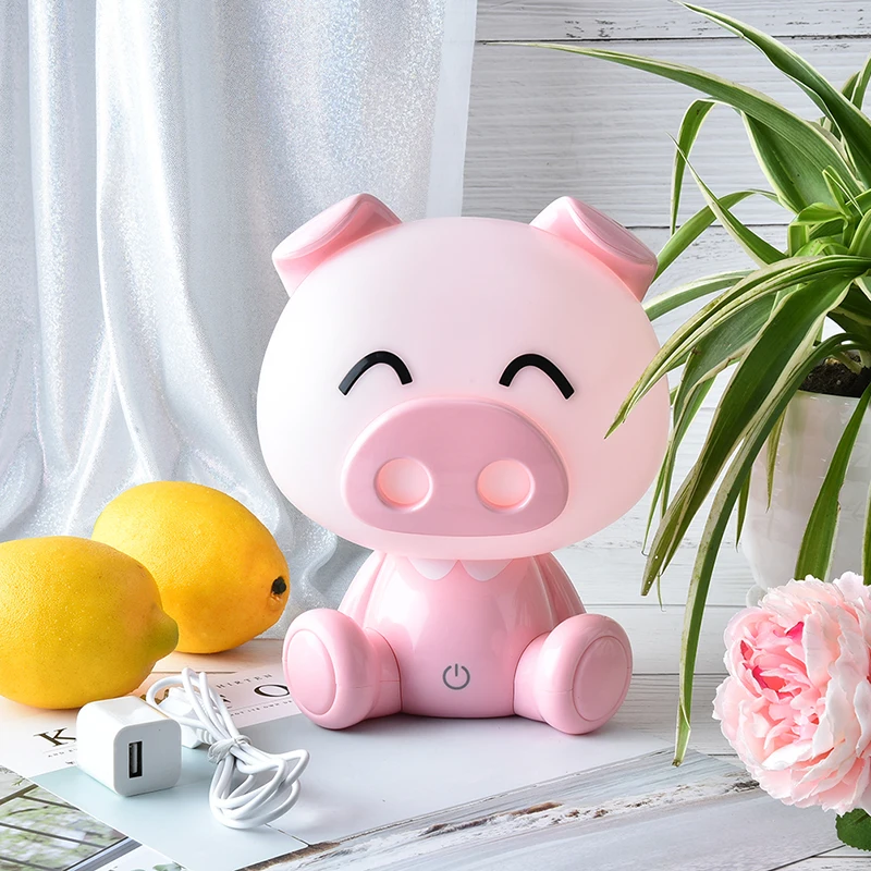 Lovely Pig Lights Cute Baby Bedroom Lamp Night Light LED Night Lamp Bedside Decor Kids Desk light Christmas Gift