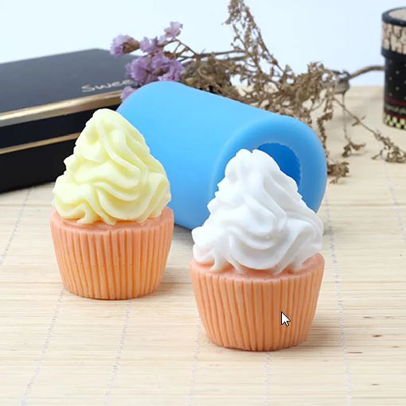 

3d ice cream shape Soap Mold Craft Rose Silicone Soap Making Mould Candle Resin Handmade Mold