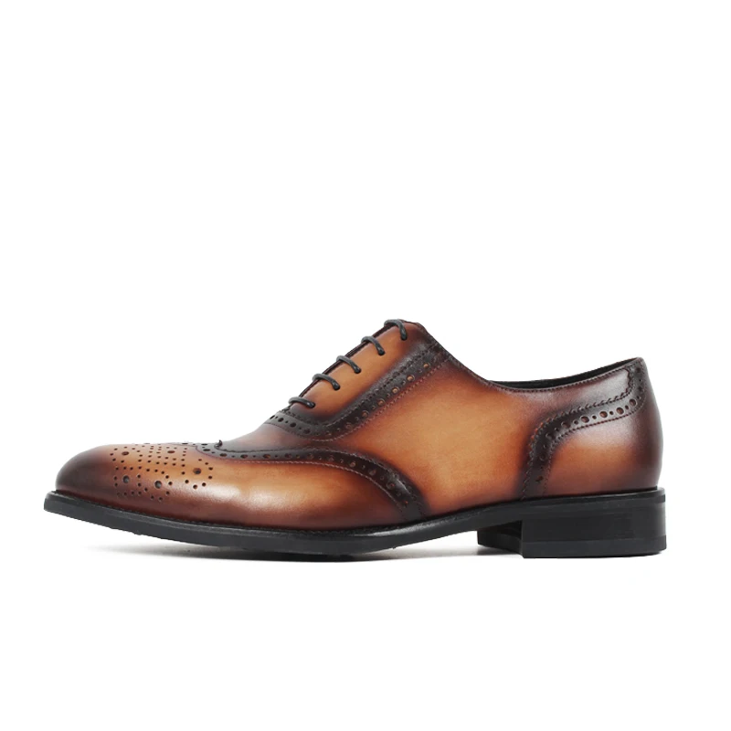 Vikeduo Luxo Masculino Brown 2019 Retro Festa Vintage Marca De Homens Handmade Couro Designer Sapatos Itália Casamento Vestido Oxford Dança Genuínos SwS7xWrOqH