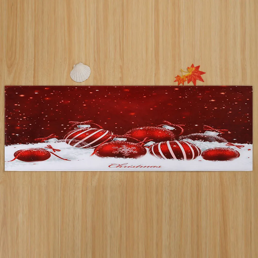 Местный склад 3D Рождественский Санта-Клаус Противоскользящий коврик для кухонной комнаты фланелевый ковер счастливый год коврик 45