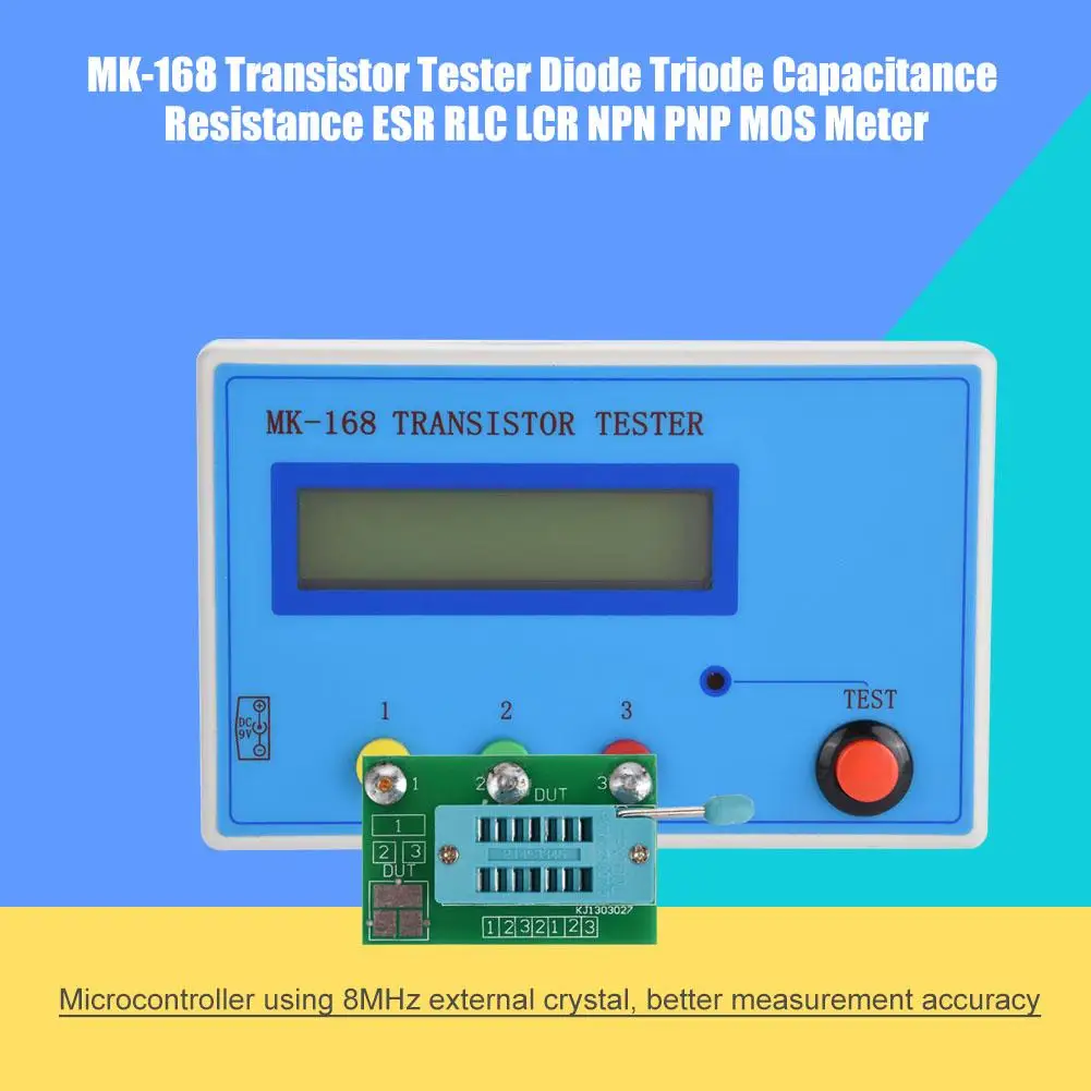 Тестер емкости MK-168 Транзистор тестер ESR измеритель диода Триод сопротивление емкости ESR RLC NPN PNP MOS метр