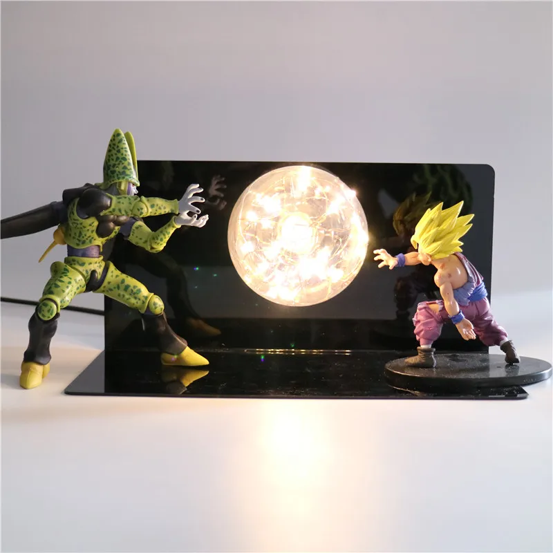Фигурки супер Z Goku DIY светодиодный креативный ночник игрушки для спальни для мальчиков подарки лампа аниме модель огни Жемчуг дракона свет - Испускаемый цвет: Цвет: желтый