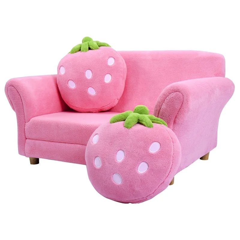 BL/PI Kids Strawberry Armrest Chair Sofa High Quality Strong Wood Frame Two Seat Children Sofas Living Room Furniture HW54190 BL/PI Kids Strawberry Armrest Chair Sofa High Quality Strong Wood Frame Two Seat Children Sofas Living Room Furniture HW54190
