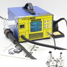 Gordak 952D цифровой displayer 2 в 1 паяльная станция горячего воздуха Тепловая пушка с паяльной станцией SMD электрический утюг 952 воздушный насос