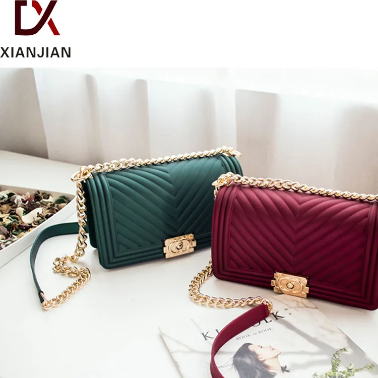 

Xianjian High Quality Elegant Matte Pearl Quilted Jelly Cross Body Chain Bag (XJJY17)