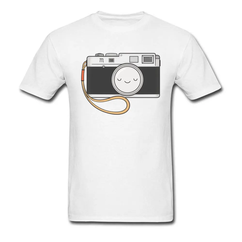 High Quality Men T Shirt Camera Fitness Tight T-shirts Pure Cotton Short Sleeve Normal Tshirts O Neck Wholesale Camera white