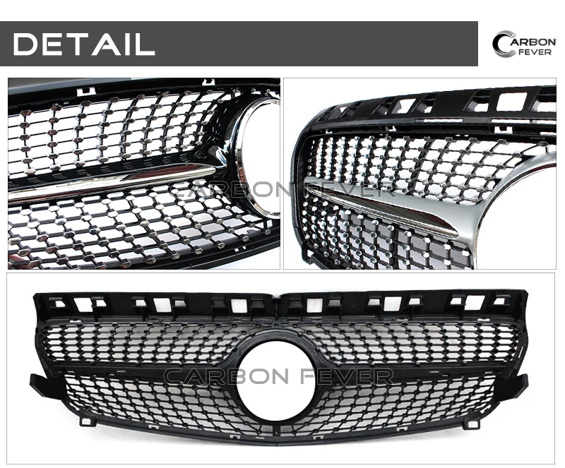 Автогонки грили для Mercedes A Class W176 A45 2013- Pre-LCL черная серебряная решетка звезды