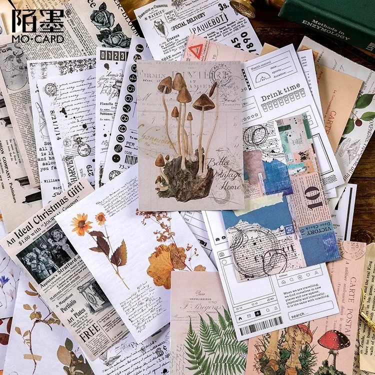 

6sheet/set Paper Stickers Retro Plant Black White Korean Decorative Label Message Note for Cup Diy Ablum Scrapbooking Escolar