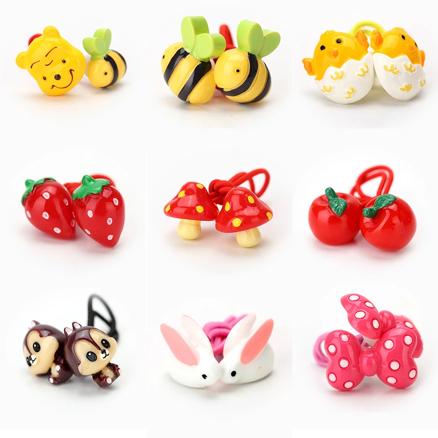 

Newly Design Children's Hair Accessories Headwear Elastic Hair Bands Cute Cartoon Animal Baby Headdress Girls Hair Rope