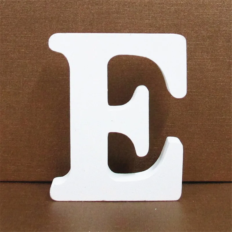1 шт. 10 см X 10 см белая деревянная буква Английский алфавит DIY Индивидуальное Имя Дизайн Искусство ремесло отдельно стоящее сердце Свадебный домашний декор - Цвет: E