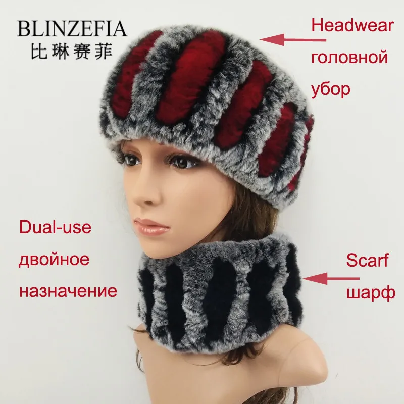 

New 2019 Christmas Real Rex Rabbit Women Fur Scarf Winter Dual-use Headwear and Fur Collar Bandana abrigo mujer bufanda BZ7019