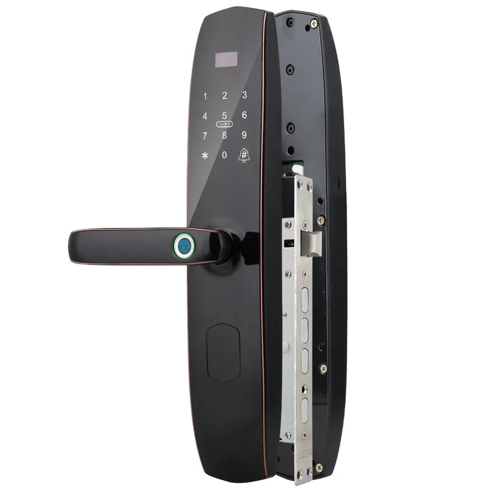 

Smart Touch Screen Door Lock Card Fingerprint Digital Password Electronic Lock with Mechanical Key for Home Office