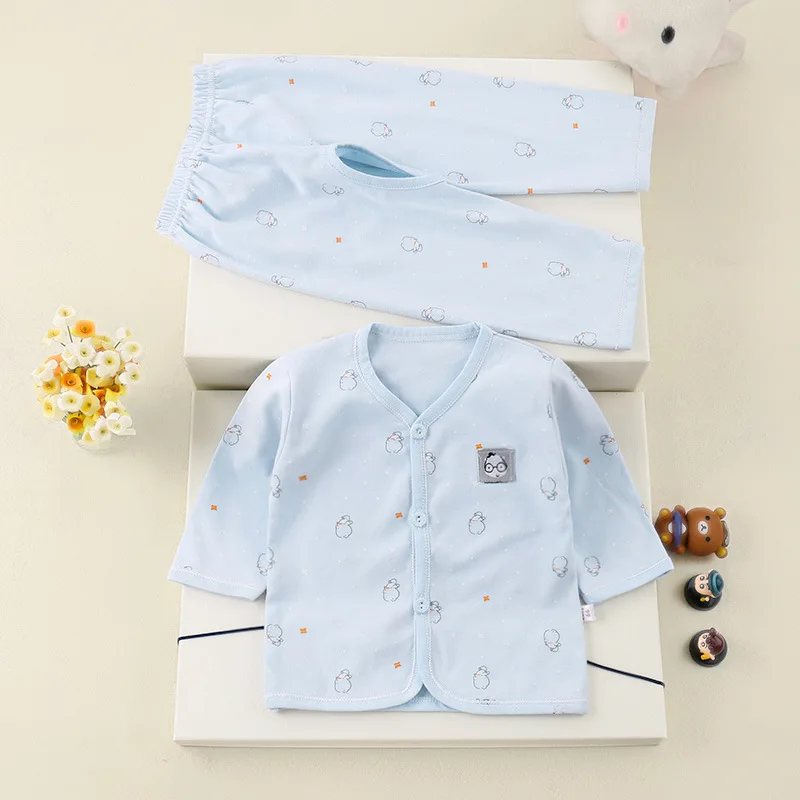 Shujin/Новинка; хлопковые детские пижамные комплекты; теплая одежда для маленьких девочек и мальчиков; детская одежда для сна с героями мультфильмов; длинный рукав+ штаны