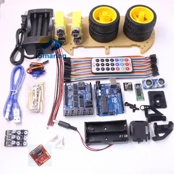 

Official iSmaring 4WD Smart Car Robot Kit for Arduino Bluetooth Chassis suit Tracking Compatible UNO R3 DIY KIT RC Electronic