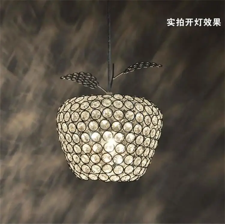 Новый подвесной светильник с кристаллом Apple золотой рассеиватель абажура лампа