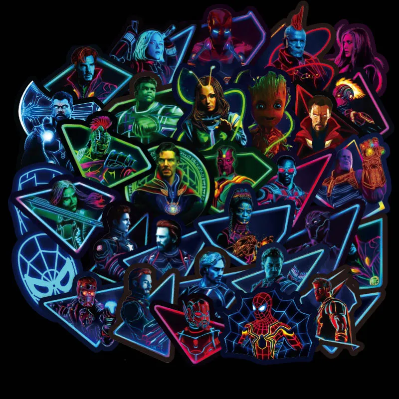 

Super Hero Marvel Stickers Toys Skateboard Motorcycle Luggage Stickers For Laptop Set Pvc Waterproof Spiderman Ironman Pegatinas