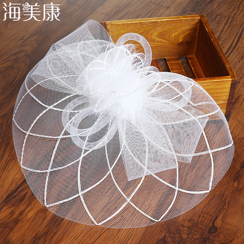 

Haimeikang Women's Headwear Accessories Lady Elegant Fascinator Hat Clips Hairpins Accessories Wedding Church Feather hair clip