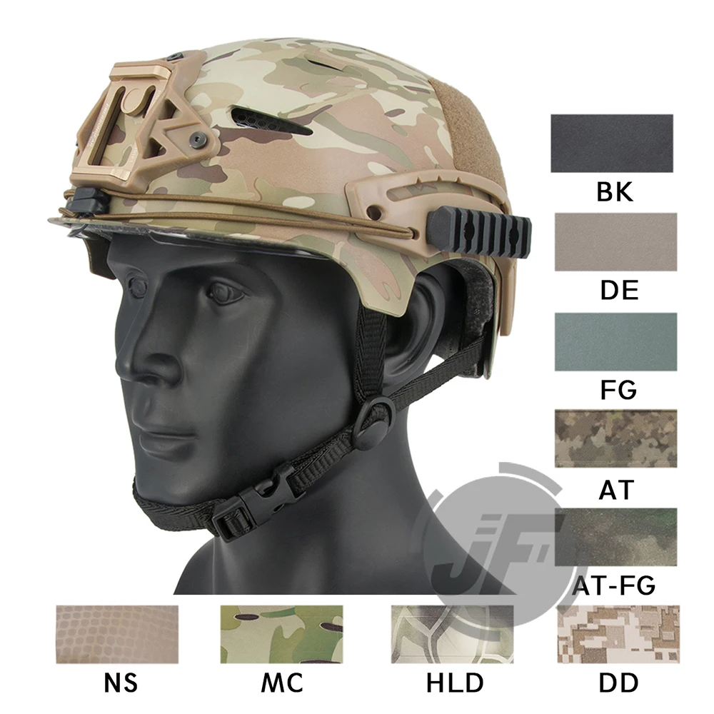

Emerson EXF Bump Padded Helmet w/ Goggle Rail 2.0 Mounting EmersonGear Head Protective w/ Side Rail & NVG Shroud Black BK