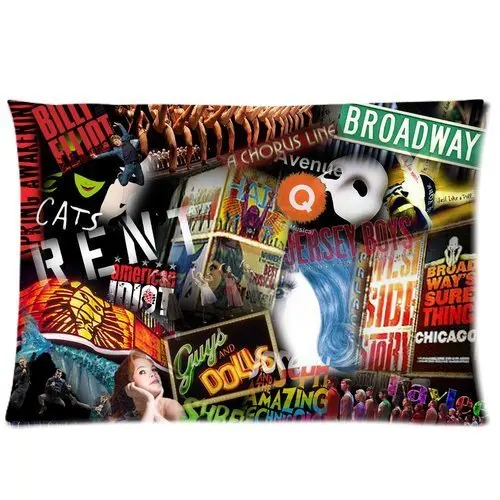 

Fashion Pillow CoverCustom Broadway Musical Collage Home Decorative Pillowcase Pillow Case Cover 20*30 Two Sides Print