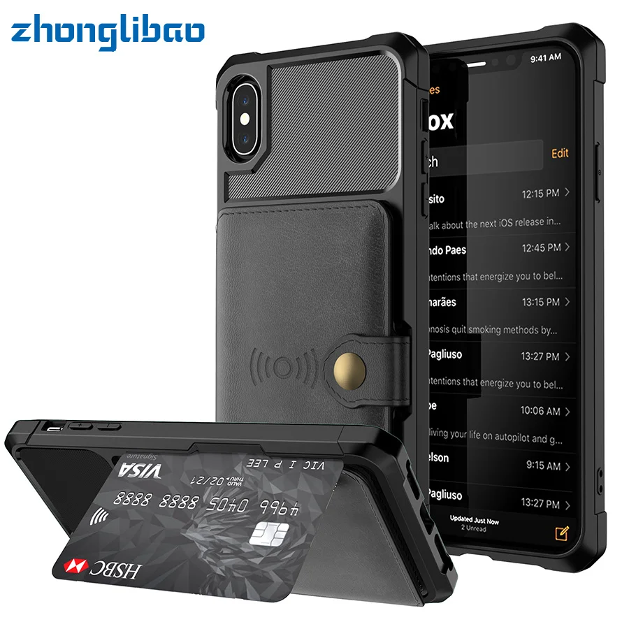 

Luxury Retro PU Leather Magnetic Absorption Wallet Case for IPhone X XS MAX XR 8 7 6 6s Plus Cases Multi Card Holders Flip Cover