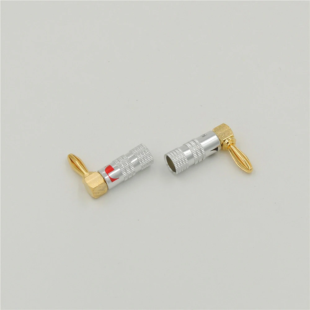 Buy 10pcs Right Angle Gold 4mm Banana Plugs Set Audio