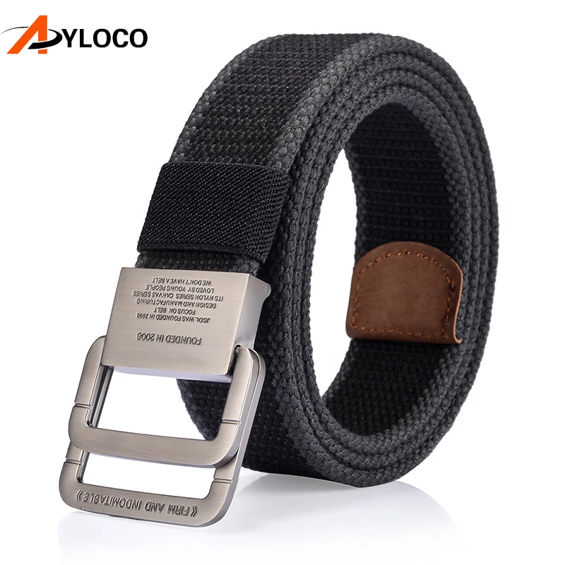 

Men's Canvas Nylon Belt Military Style Tactical Belts Double Ring Buckle Webbing Strap for Outdoor Army Casual Hunting Belt