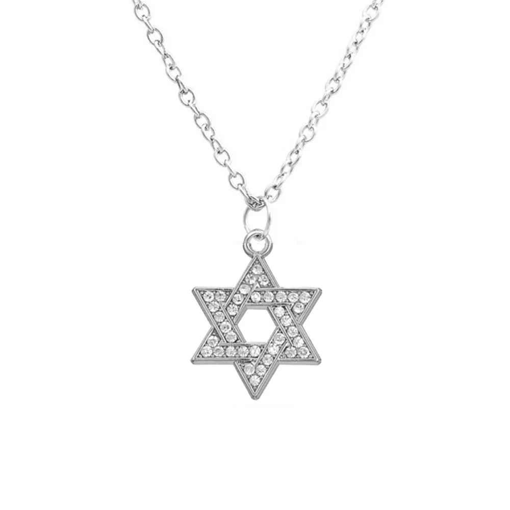 My Shape Collier avec pendentif étoile de David juive vintage hexagonal rond 
