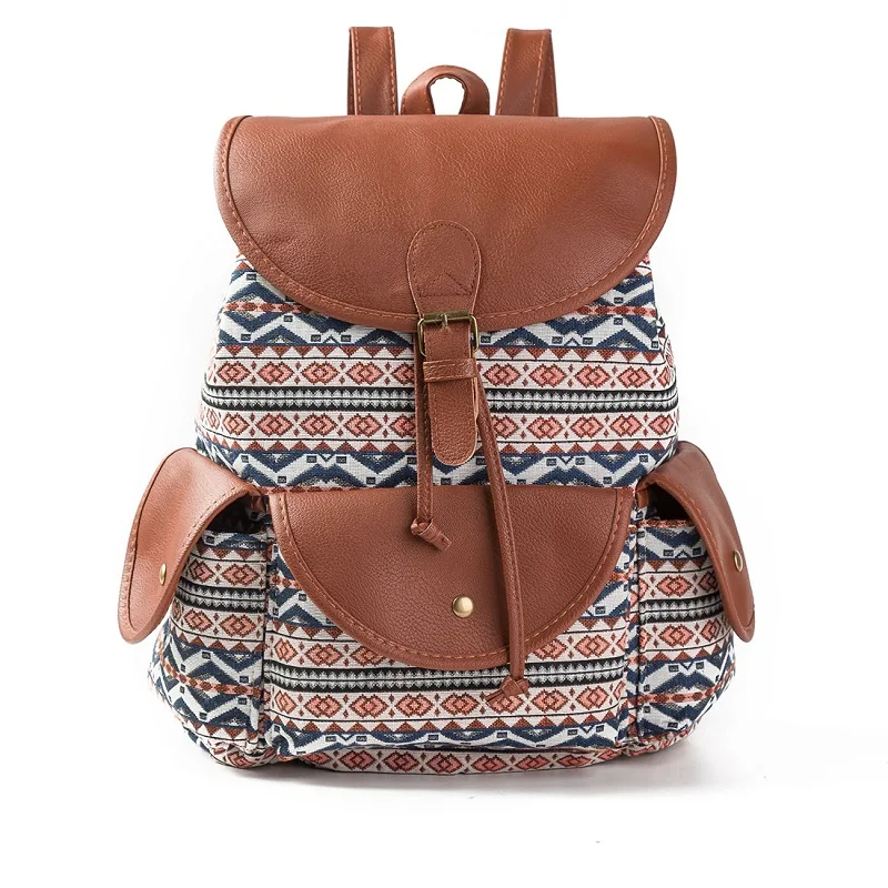 

Miyahouse Hot Sale  Women's Vintage Canvas Backpack National Ethnic Backpack Women Rucksack Girls School Bag Bookbags Mochila
