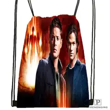 Custom supernatural @02-Drawstring Backpack Bag Cute Daypack Kids Satchel (Black Back) 31x40cm#180611-01-30