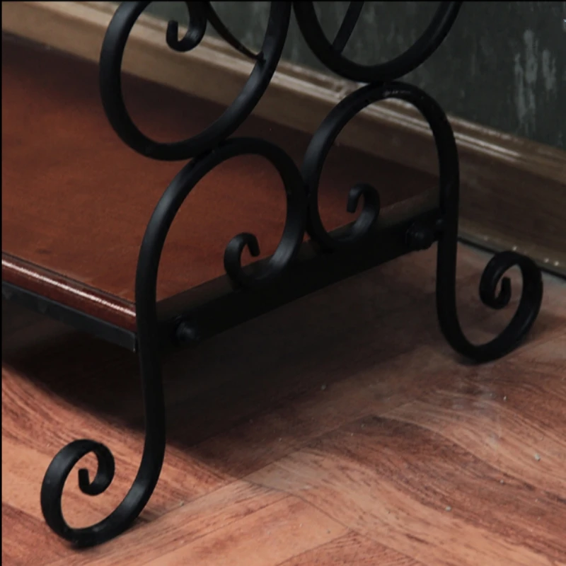 European Ground Iron Book Shelf Rack Shelf Vintage Multilayer Solid Wood Small Coffee Table Books Holder European Ground Iron Book Shelf Rack Shelf Vintage Multilayer Solid Wood Small Coffee Table Books Holder