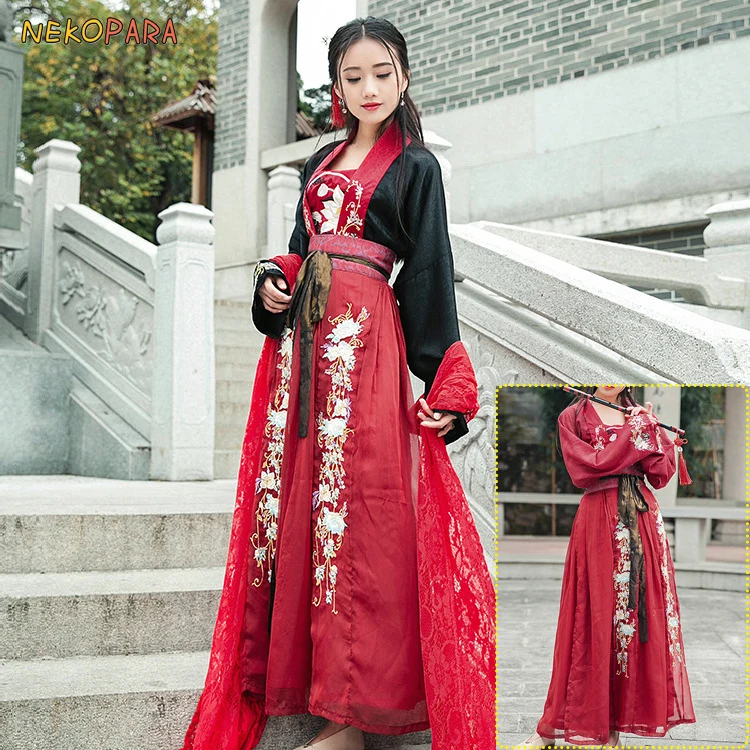 

Illusory Dream & Sea-Beautiful Woman's Hanfu Hanayome Chinese Tradition Style Vintage Gorgerous Dress 4Pcs Set