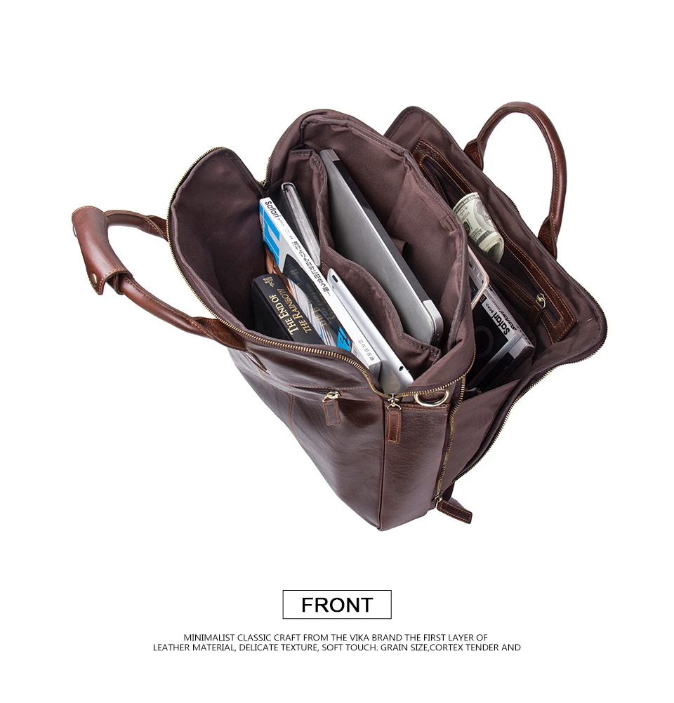 Contact's Genuine Leather Men Bag Luxury Brand Shoulder Bags Male