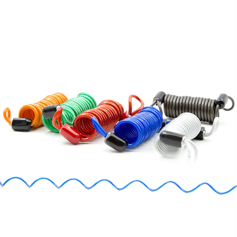 

Cable Anti-theft Protective spring Reminder Rope Safe Cover Helmet Motorcycle Disc Lock Flexible Creative travel Wire